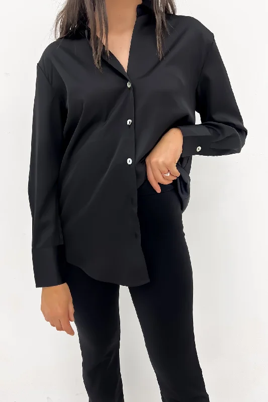 Early Bird Discount Arden Satin Shirt Black