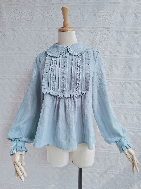 Yilia~J-fashion Ruffle Cotton Lolita Blouse