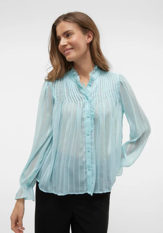 Final Markdown Vero Moda Gea Sheer Chiffon Shirt, Clearwater