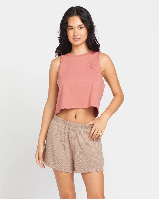 Value Deals Stone Hour Crop Top - Mauve Rose