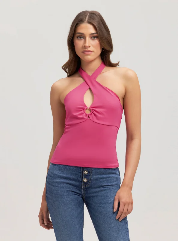 Pink Halter Kamia Top