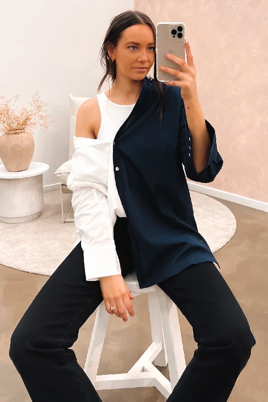 Bargain Prices Dimity Shirt Navy White