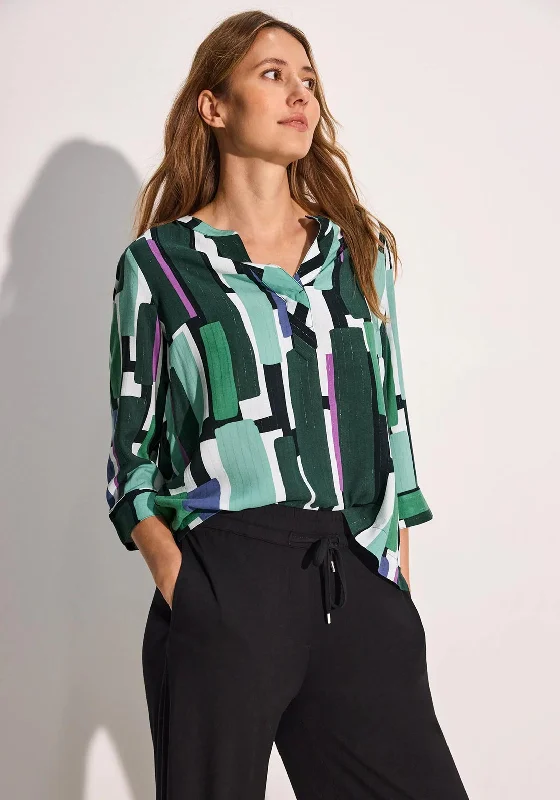Can't Miss Cecil Panel Print Blouse, Green Multi