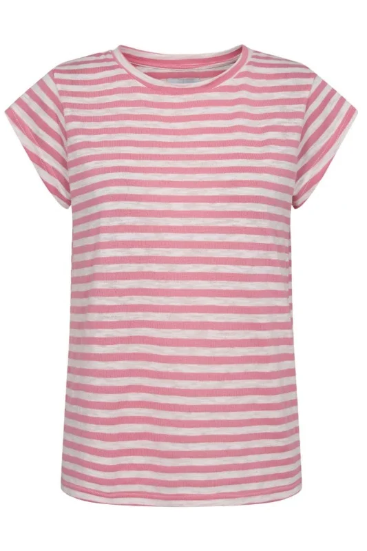 Special Savings Liberte - Ulla-Stripe-Tshirt - Barbie Pink White Stripe