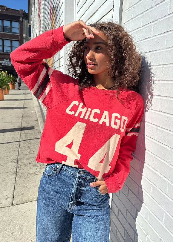 Chicago 44 Crop Crewneck - Red