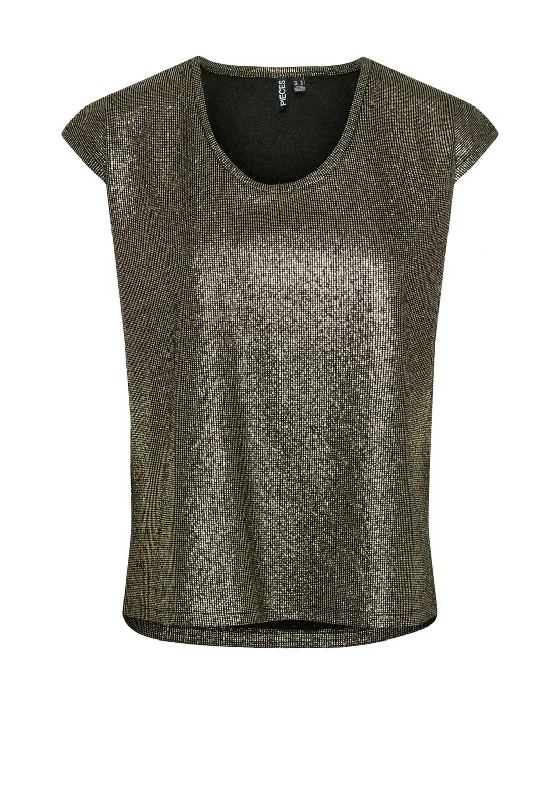 Shop and Save Pieces Nilana Metallic T Shirt, Gold