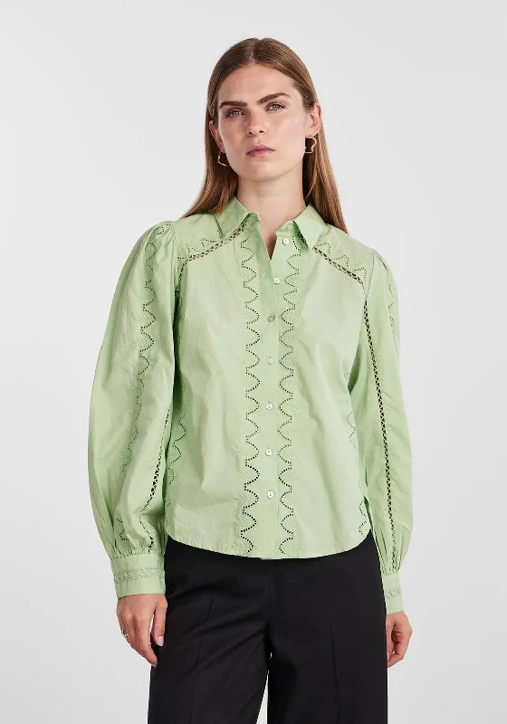 Weekend Specials to Celebrate Y.A.S Kenora Embroidered Cotton Shirt, Quiet Green