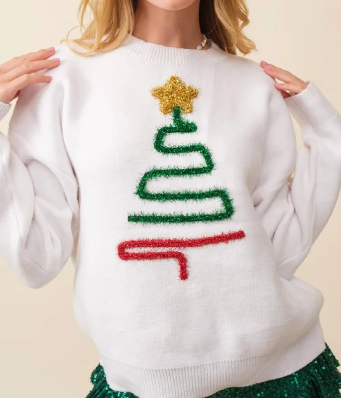 Price Drop Rockin Around Sweater In White
