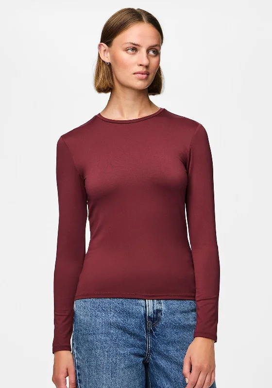 Weekend Specials to Savor Pieces Fylla Jersey Long Sleeve Top, Wine