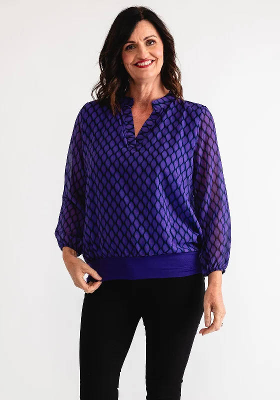 Lowest Price Kate and Pippa Bella Printed Blouse, Purple