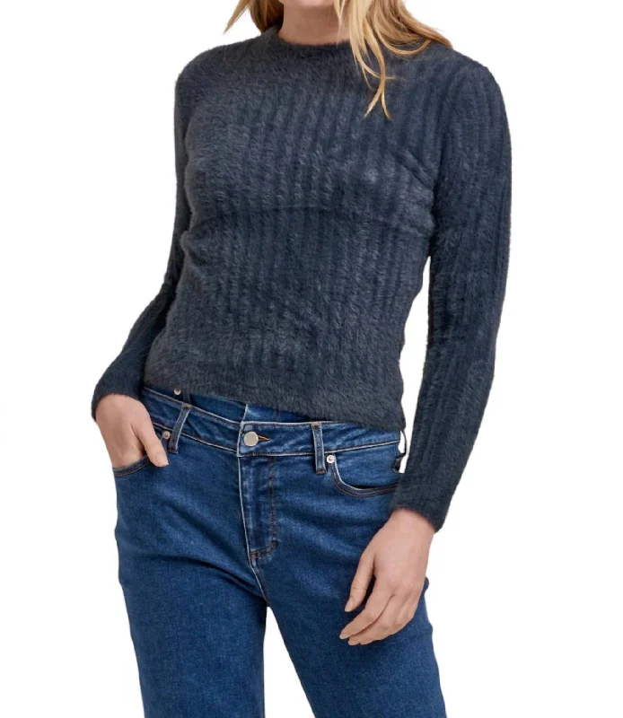 Unmissable Sale Carrey Mid Neck Long Sleeve Sweater In Graphite