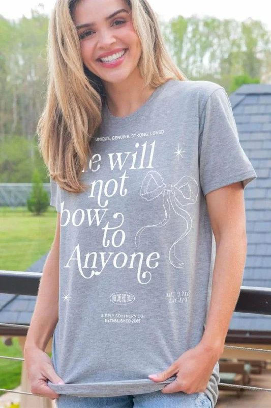 Weekend Savings Delight Simply Southern Bow T-Shirt for Women in Storm Heather | SS-BOW-STORMHTHR Weekend Savings Delight Simply Southern Bow T-Shirt for Women in Storm Heather | SS-BOW-STORMHTHR