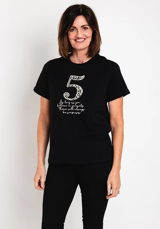 Special Discount Serafina Collection No. 5 Embellished T-Shirt, Black