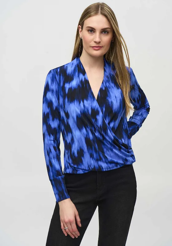 Weekend Discounts to Relish Joseph Ribkoff V Neck Wrap Top, Royal Sapphire