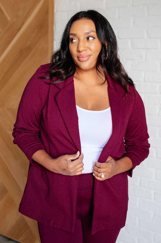 Weekend Deals to Make You Happy Magic 3/4 Blazer in Wine