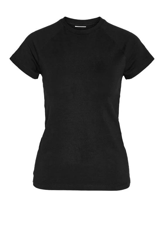 Steal Deal Noisy May Katinka Raglan Round Neck T-Shirt, Black