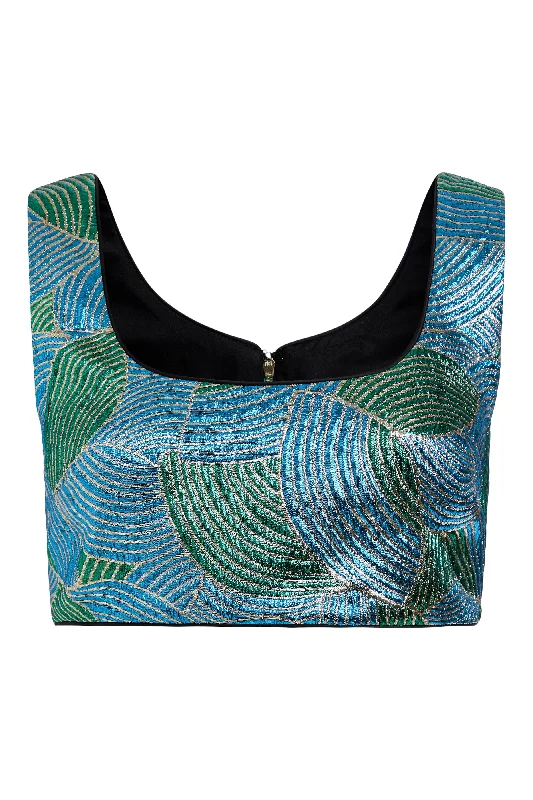 Weekend Sale: Don't Miss Out Clara Swirl Brocade Crop Top