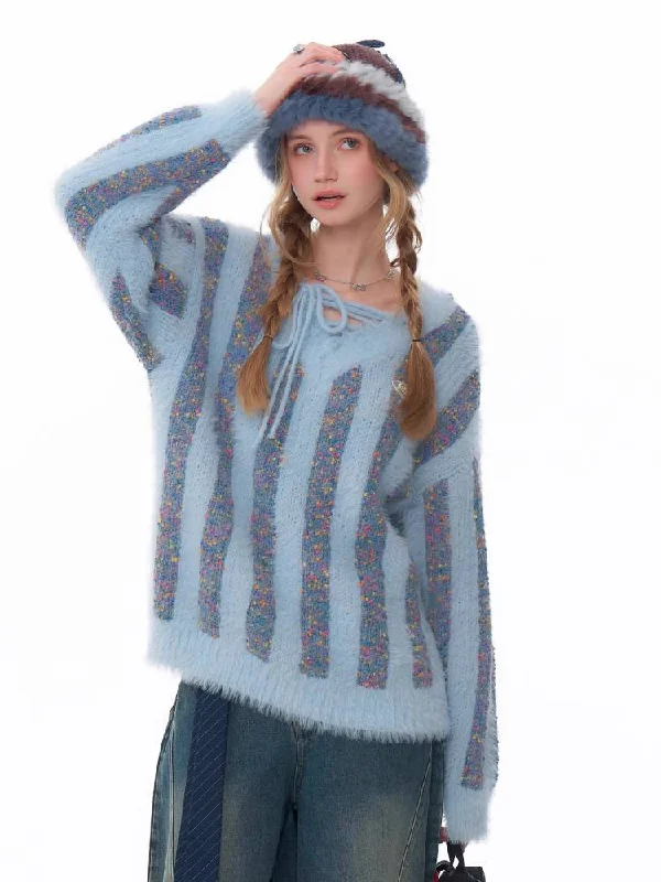 Reduced Rates Loose strap v-neck sweater【s0000011084】