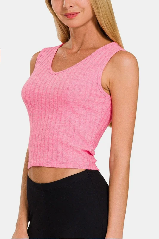 Unwind with Weekend Discounts Zenana Ribbed Cropped Tank