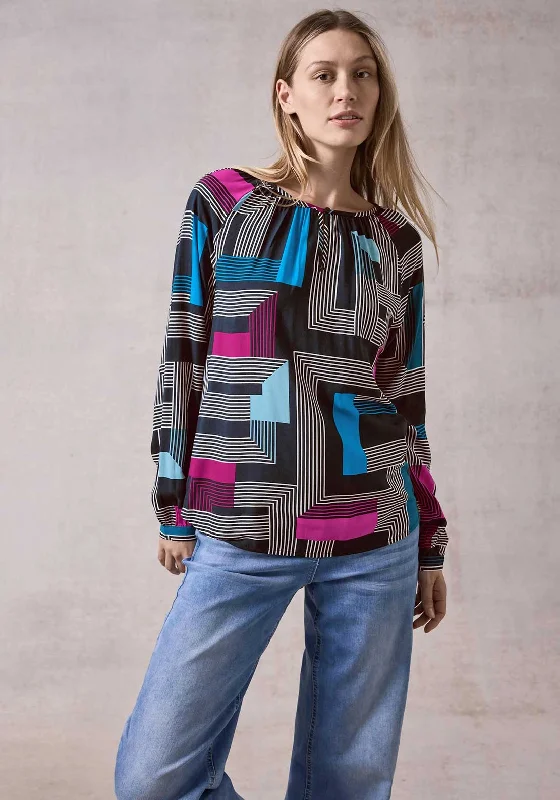 Weekend Deals That Please Cecil Geometric Print Blouse, Navy Multi