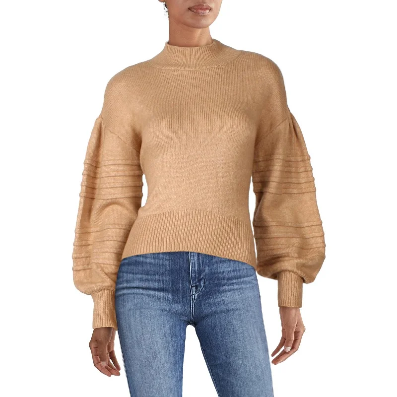 Steals and Deals Womens Cropped Knit Mock Turtleneck Sweater