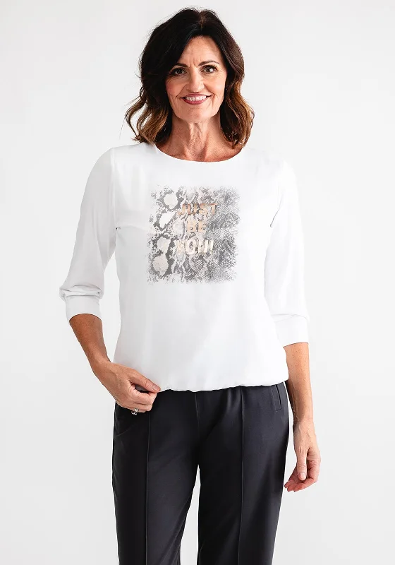 Stock Up and Save Bianca Ele Just Be You Graphic Top, White