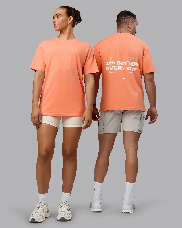 Unisex 1% Better Value Series FLXCotton Tee Oversize - Mellow Peach-White