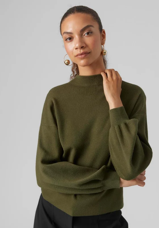 Unbeatable Deal Vero Moda Nancy Funnel Neck Sweater, Green