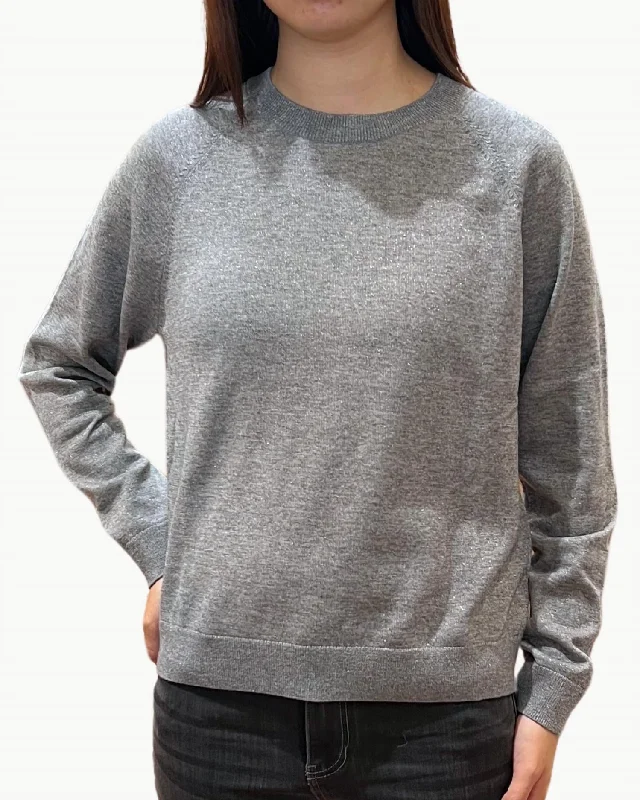 Don't Wait Marum Woman Knit Pullover Sweater In Middle Grey