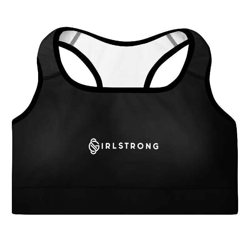 ELEVATED ESSENTIALS, GS LOGO THE PERFECT PADDED SPORTS BRA BLACK