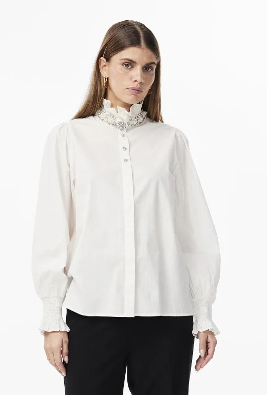 Weekend Discounts Worth Grabbing Y.A.S Manilla Embellished Long Sleeve Blouse, Star White