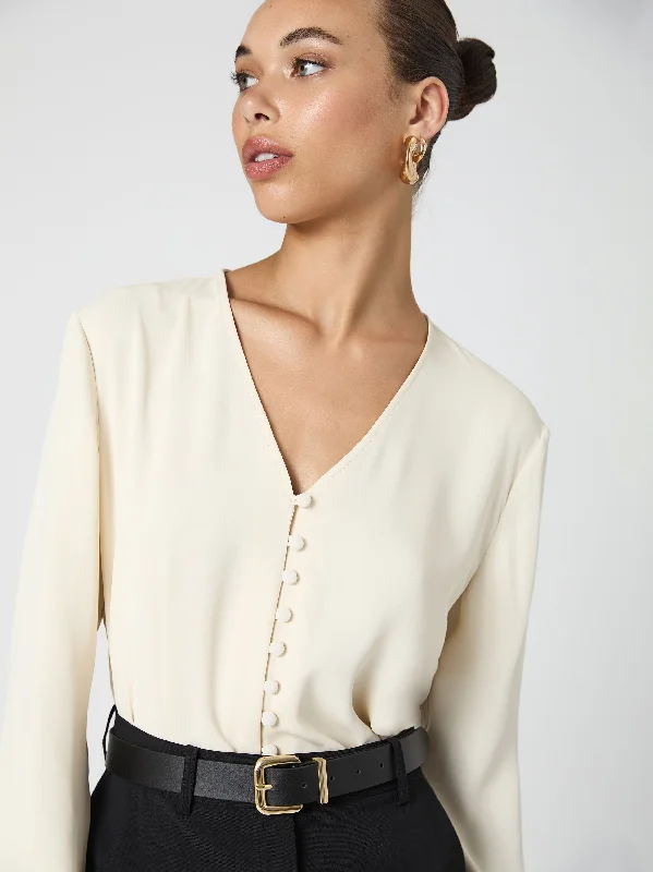 Carmen Crepe Bell Sleeve Blouse