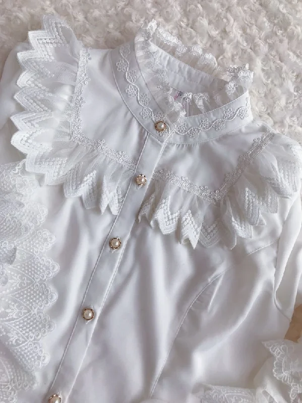 Yilia~Retro Lolita Princess Sleeve Blouse