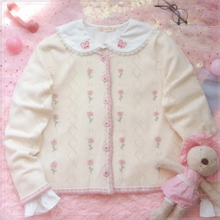 Super Bargain Cute embroidered knitted sweater PL52169