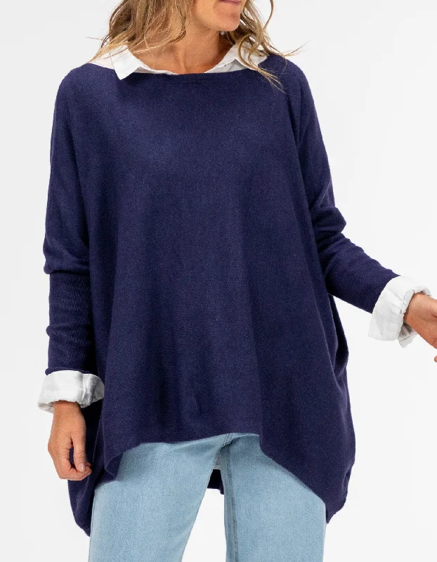 Huge Discounts Willow Cotton Knit Jumper in Navy