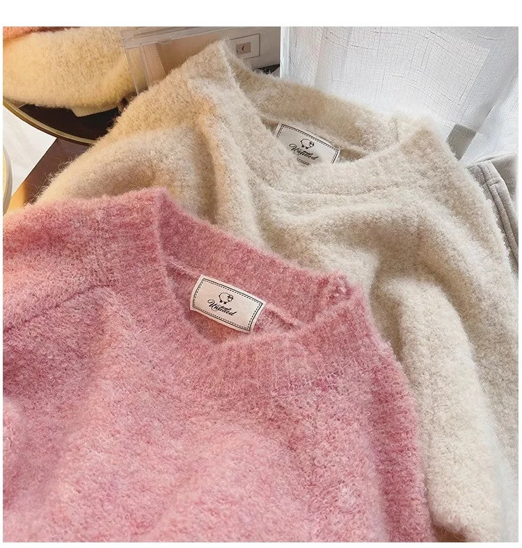 Seasonal Clearance Solid color soft sweater for women knitted top      S4816
