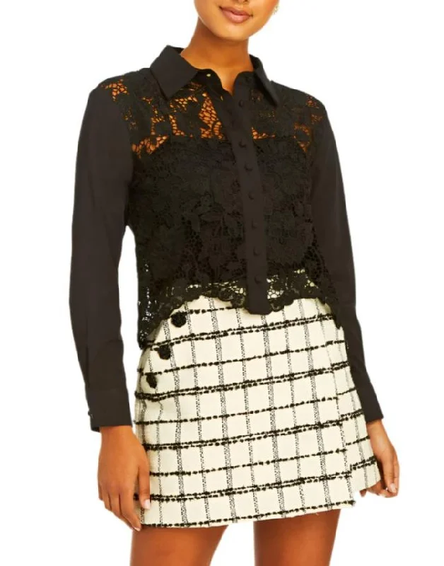 The Best Prices Leon Lace Top in Black Lace
