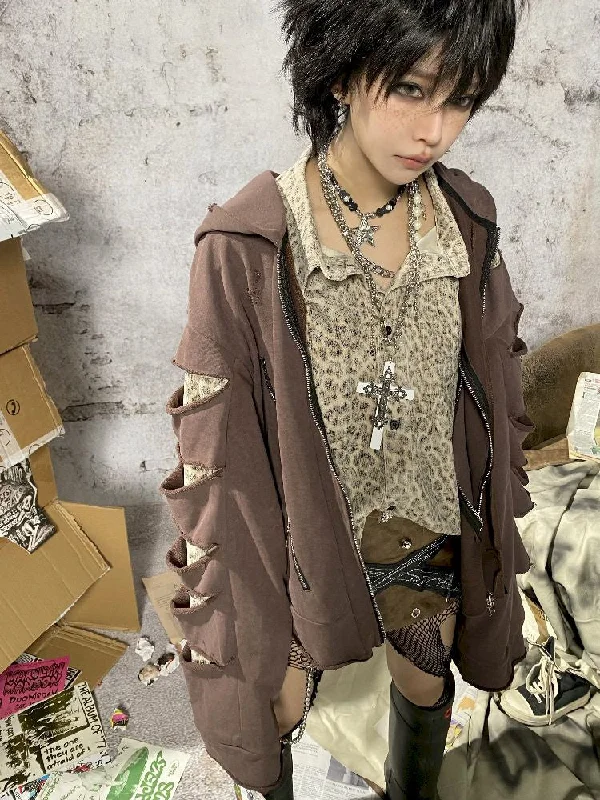 Online Exclusive Fake Two Piece Shirt Hoodie [S0000010876]