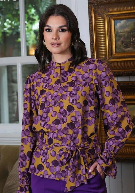 Take Action Rant & Rave Reva Print Long Sleeve Blouse, Purple