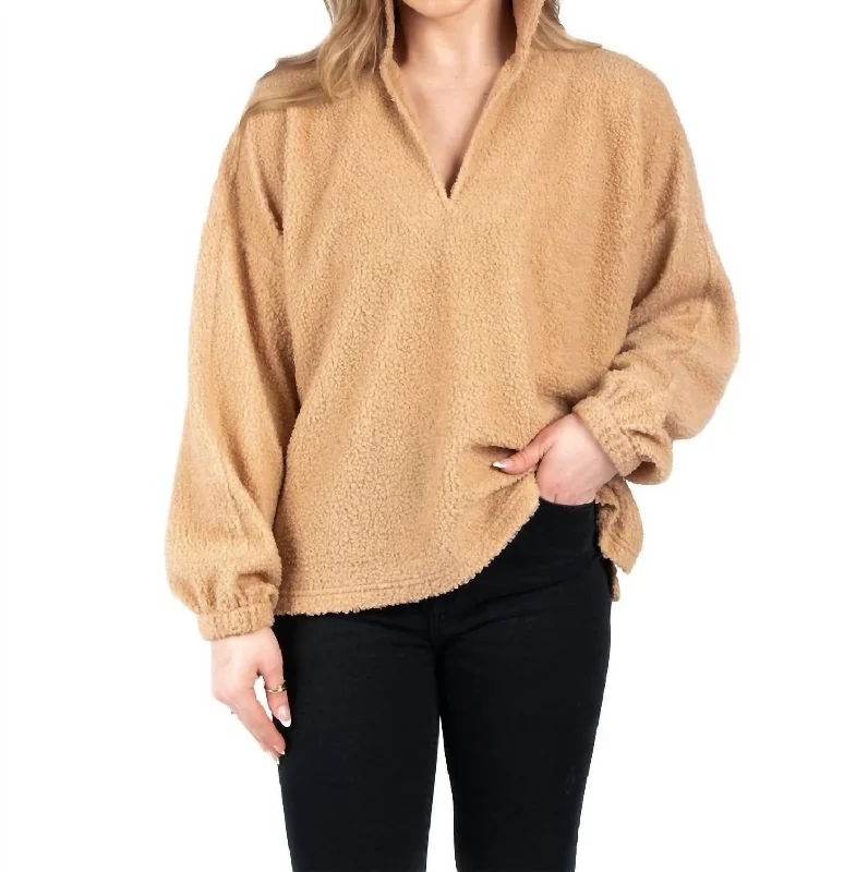 Weekend Discounts to Snag Poppy Long Sleeve Top In Teddy