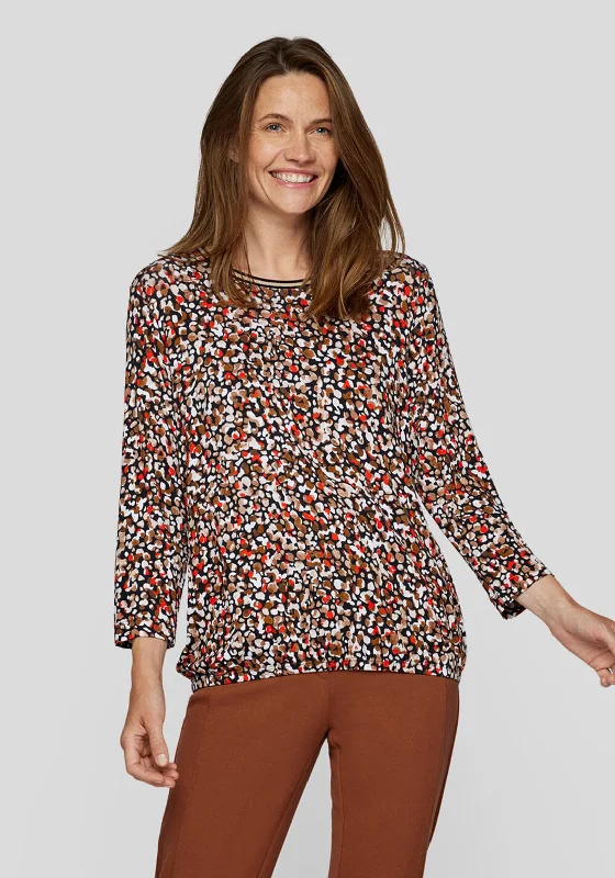 Don't Wait Rabe Printed Long Sleeve Top, Black Multi
