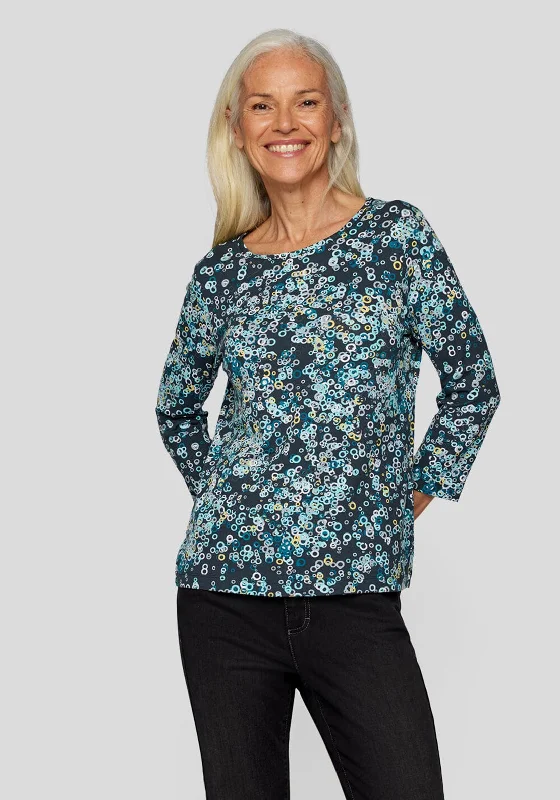 Price Fest Rabe Circle Print Top, Blue Multi