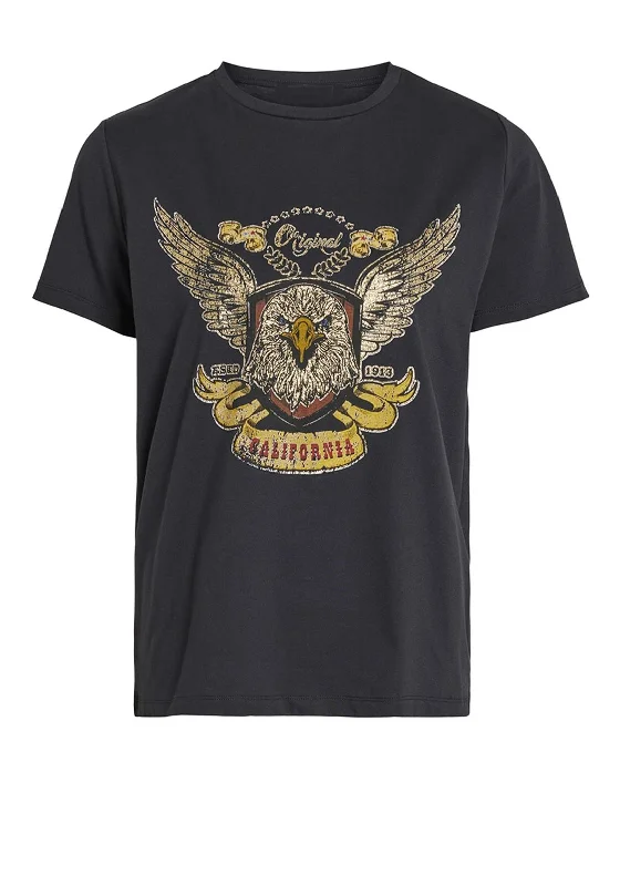 Best Bargains Vila Colban Printed T-shirt, Black & Gold