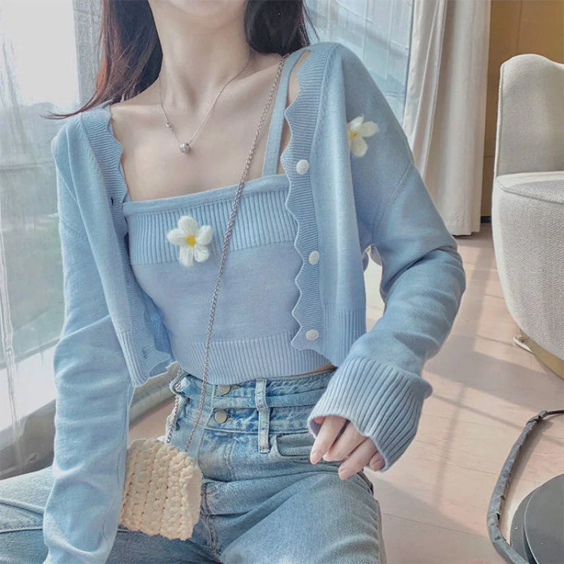 Daily Special Lovely flower strap + long-sleeved top PL51978