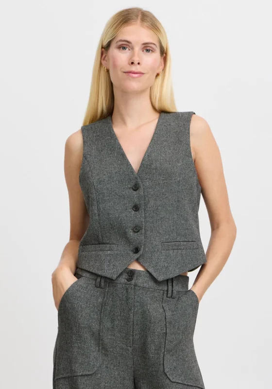 Midnight Sale B.Young Etona V Neck Waistcoat, Grey