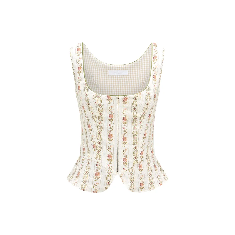 Unwind with Weekend Discounts Electra Bodice in Floral Stripe Print