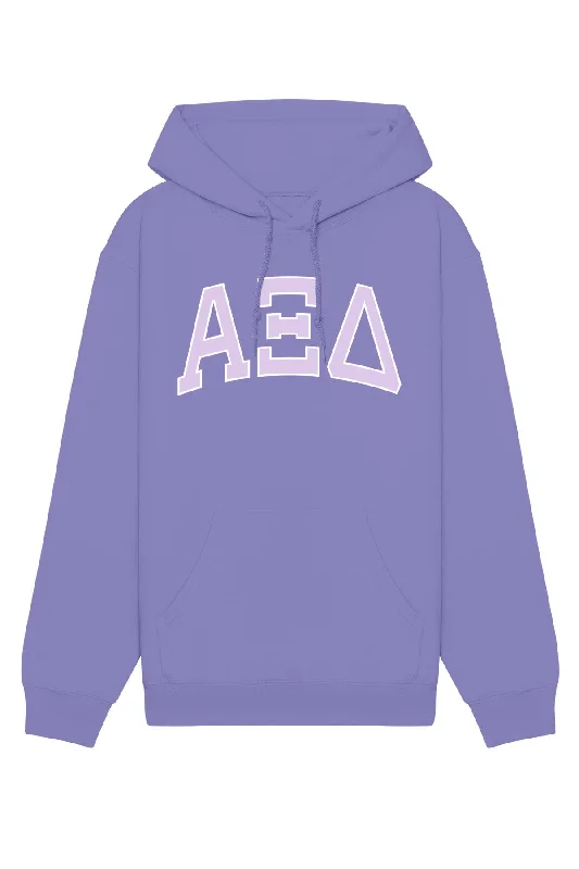 Final Markdown Alpha Xi Delta Purple Rowing Letters Hoodie