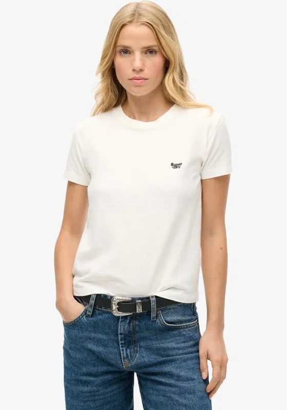 Steals and Deals Superdry Womens Essential Logo T-Shirt, Off White