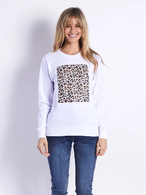 Leopard Sweat - White