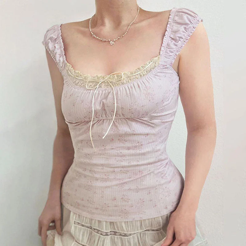 Weekend Savings Bonanza French Butterfly Floral Top PL53432